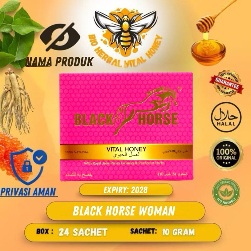 

madu hsusu Wanita Original Black Horse – 24 Sachet x 10g