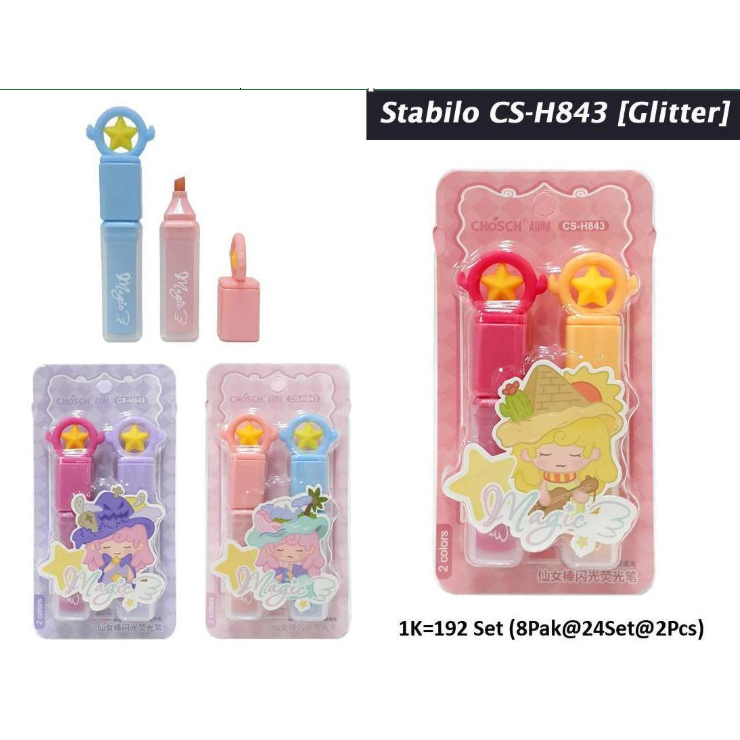 

Chosch Highlighter Stabilo Glitter Two Color - Stabilo 2 Warna Glitter
