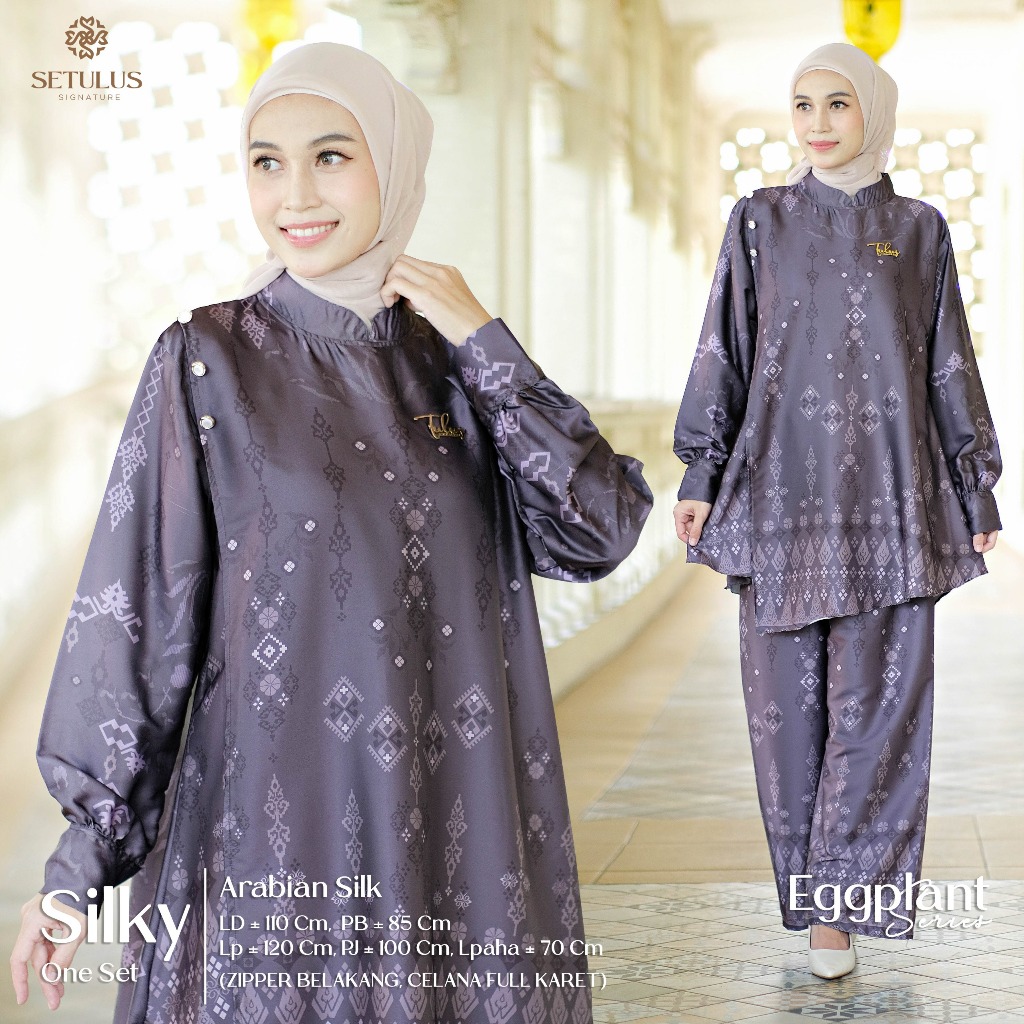 Setelan One Set Wanita Kekinian Outfit Kondangan Silky