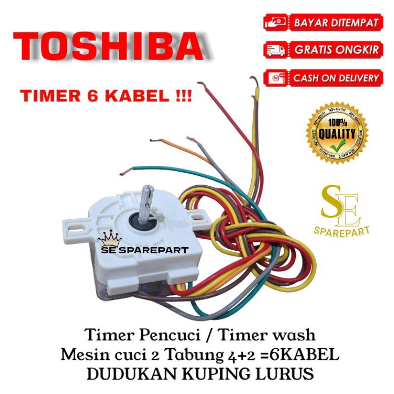 TIMER PENCUCI 6 KABEL TIMER WASH MESIN CUCI TOSHIBA 2 TABUNG BERKWALITAS