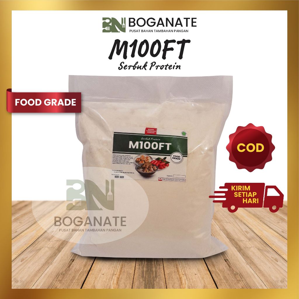 

M100FT (1kg) - Pengenyal, Penstabil, Pengering Bakso, Dimsum, Siomay dll | Meningkatkan Kenyal & Padat berbagai olahan daging.