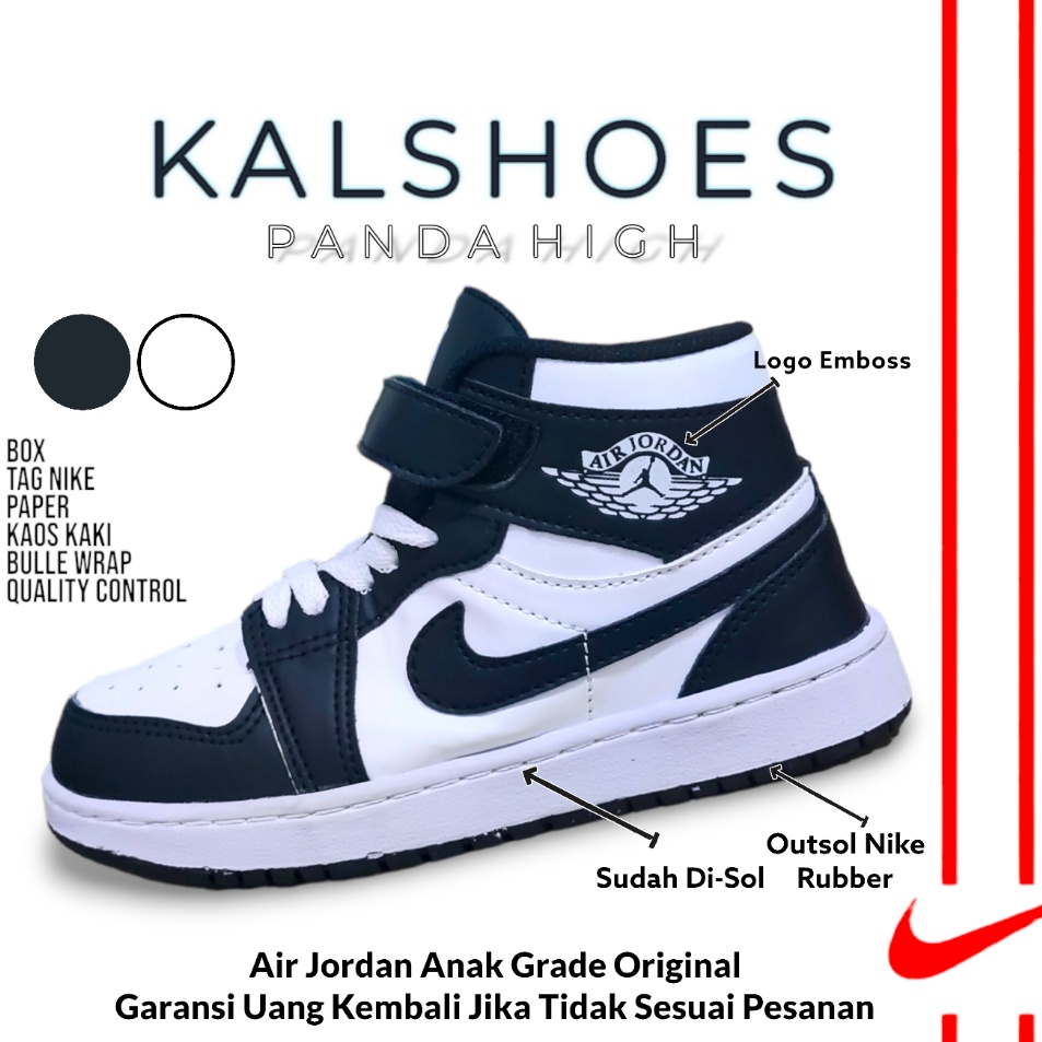 Best Sepatu Anak Jordan Panda Grade Original High Quality Anak Laki Laki Anak Umur 3 4 5 6 7 8 9 1 T