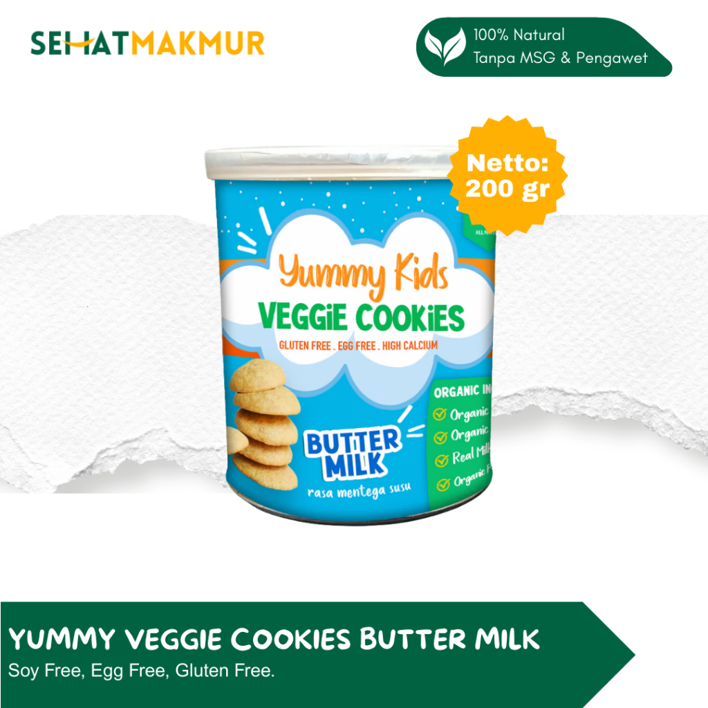 

Pelangi Healthy Cookies - Yummy Kids Veggie Cookies Choco Milk (Cookies sayur susu butter gluten free, egg free)