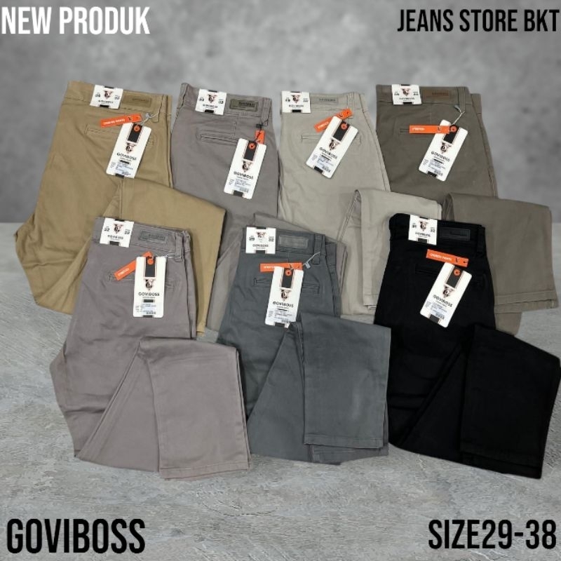 CELANA katun/chinos pria goviboss pola standar size 29-38 original 100%