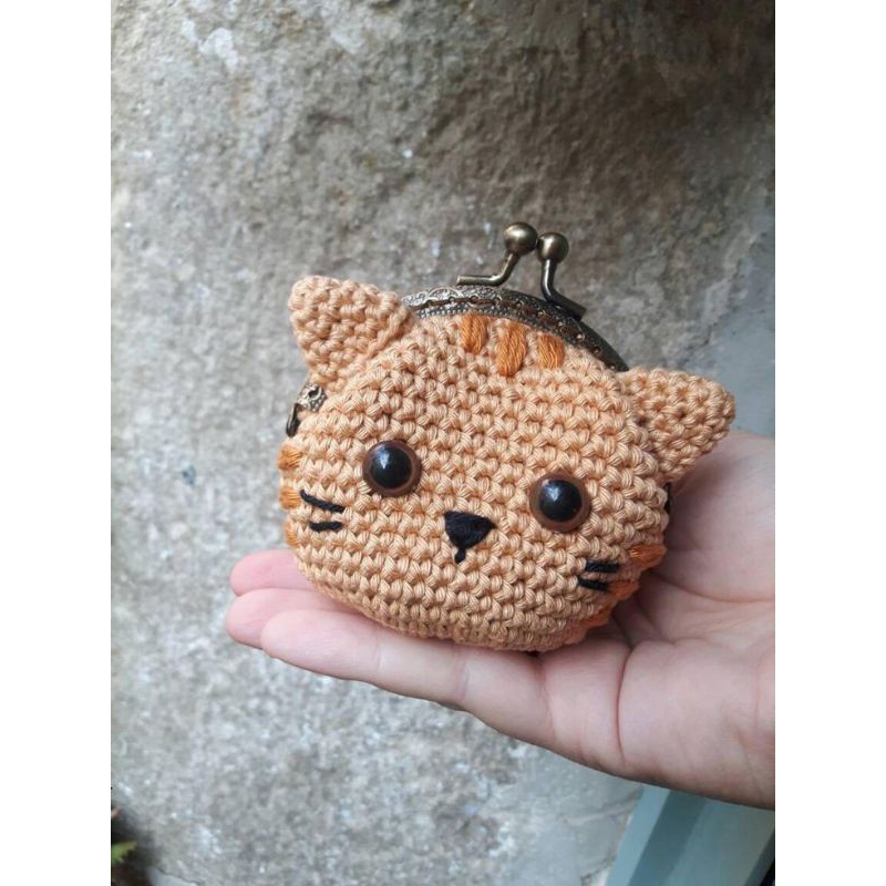 Dompet Koin Rajut Behel Kucing