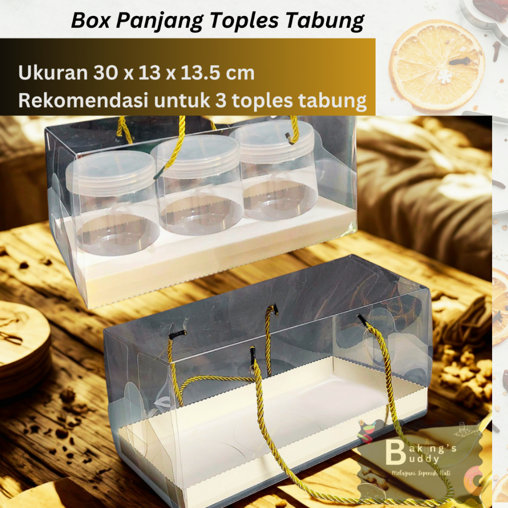 

Box Kotak Persegi Mika untuk Toples Tabung Kue Kering
