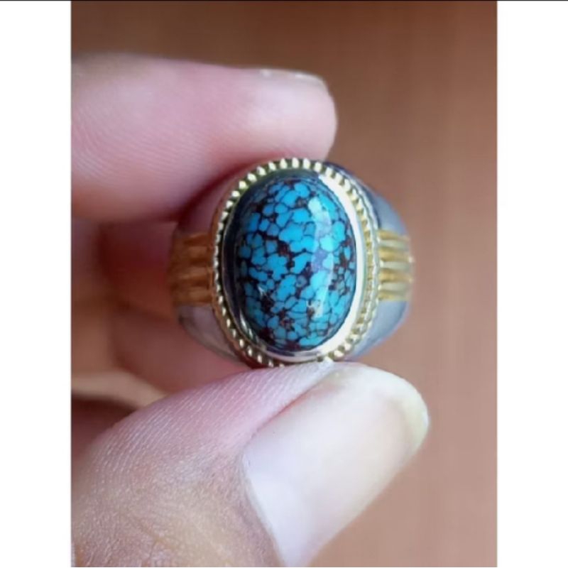 Natural Batu Pirus Mesir Motif beras wutah