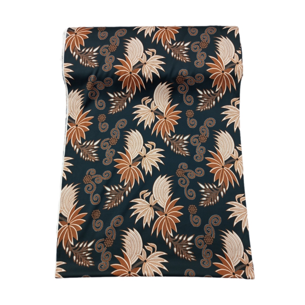 Kain Batik Sutra silk hijau sage motif kekinian cocok untuk kemeja rok outer dll