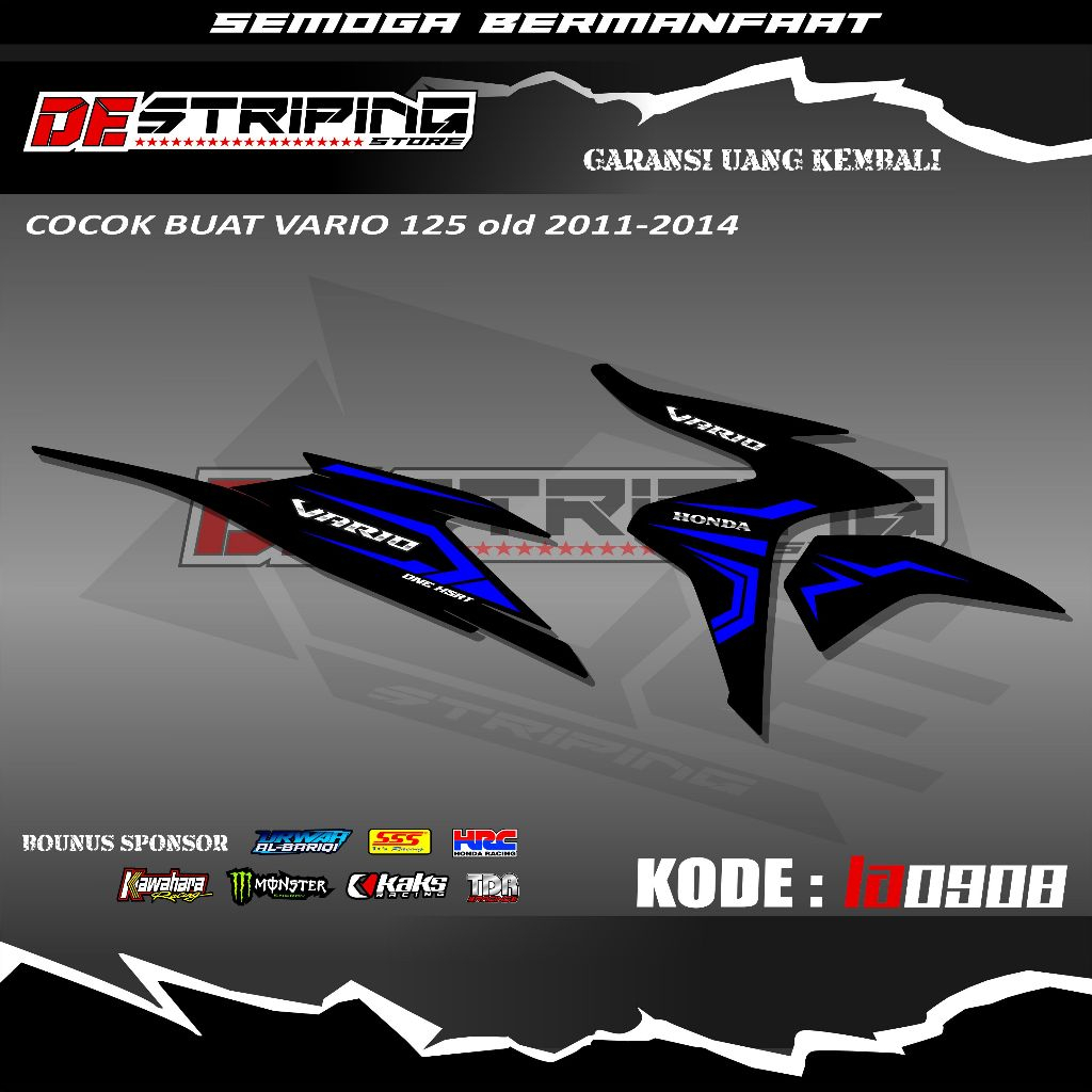 Striping Stiker Motor Honda Vario 125 old 2011 2014 Semifull Variasi List Simpel Keren Kode LA0908