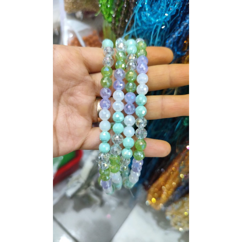 Kristal bulat hexa Grade AAA -New gelang kristal 8m-gelang monte