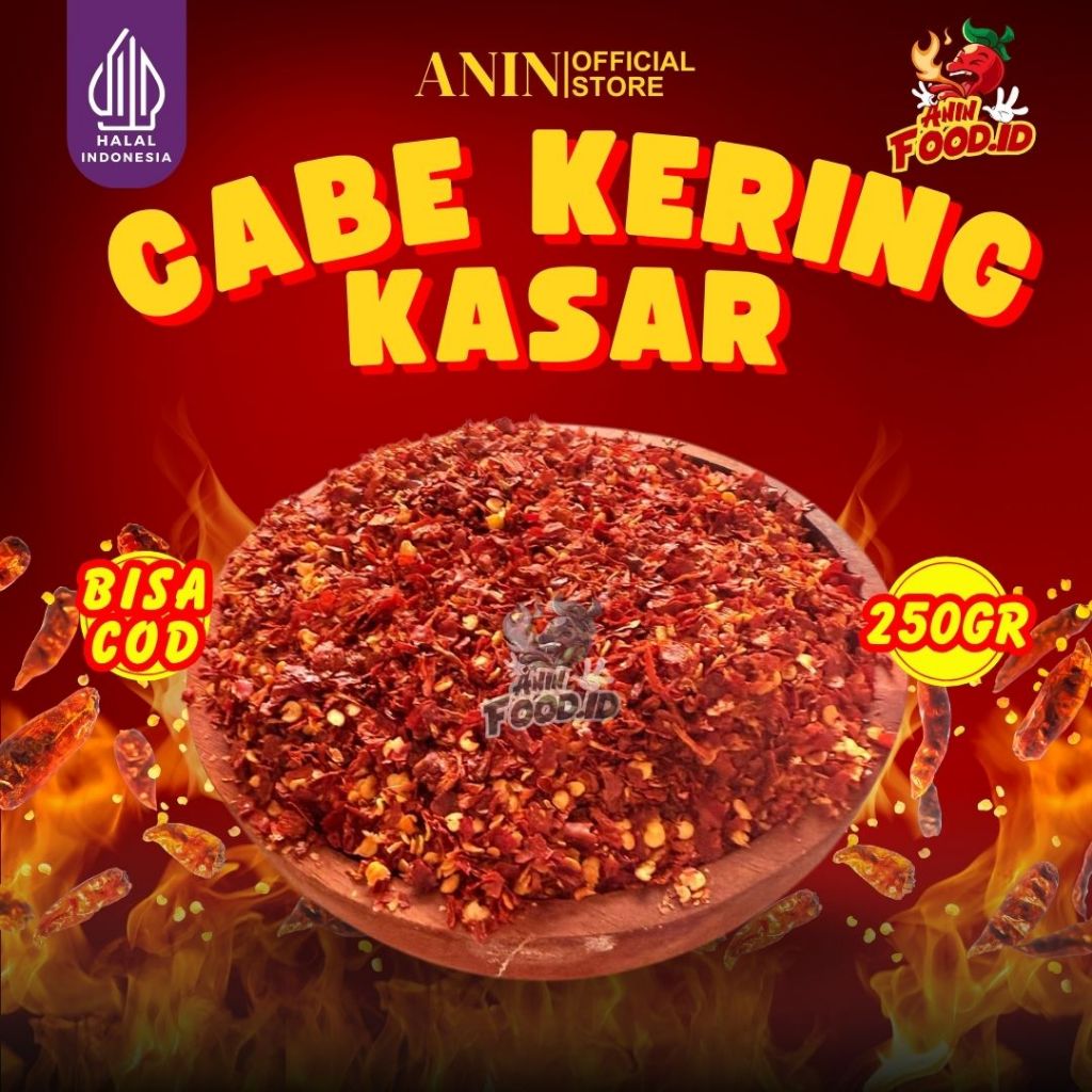 

CABE KERING KASAR/CHILI FLAKES BERAT 250 GRAM