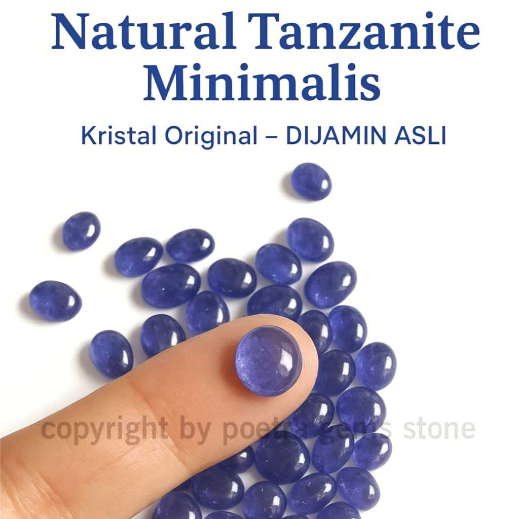 Natural Batu Permata Tanzanite Minimalis — Elegan, Murni, Berkilau