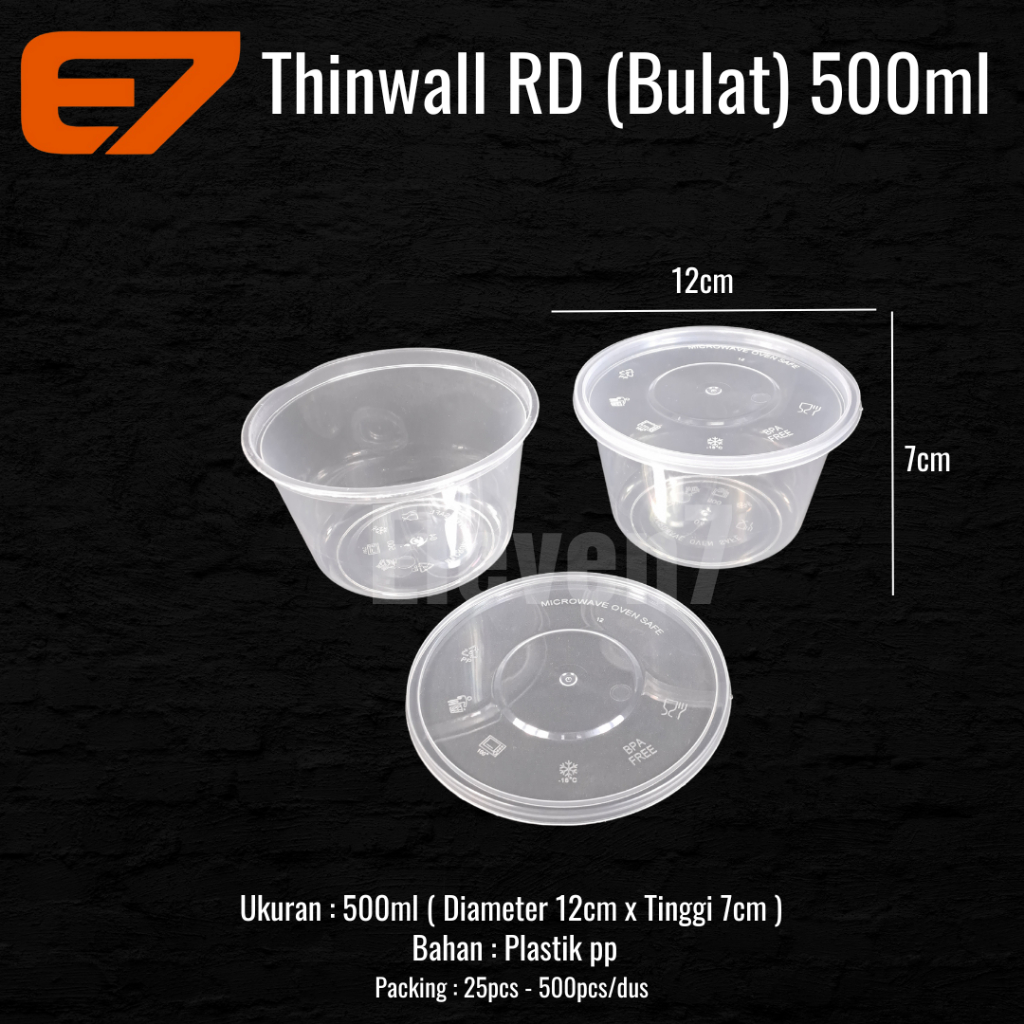Thinwall Bowl 500ml - Mangkok Plastik Thinwall, Plastic Bowl (25pcs)