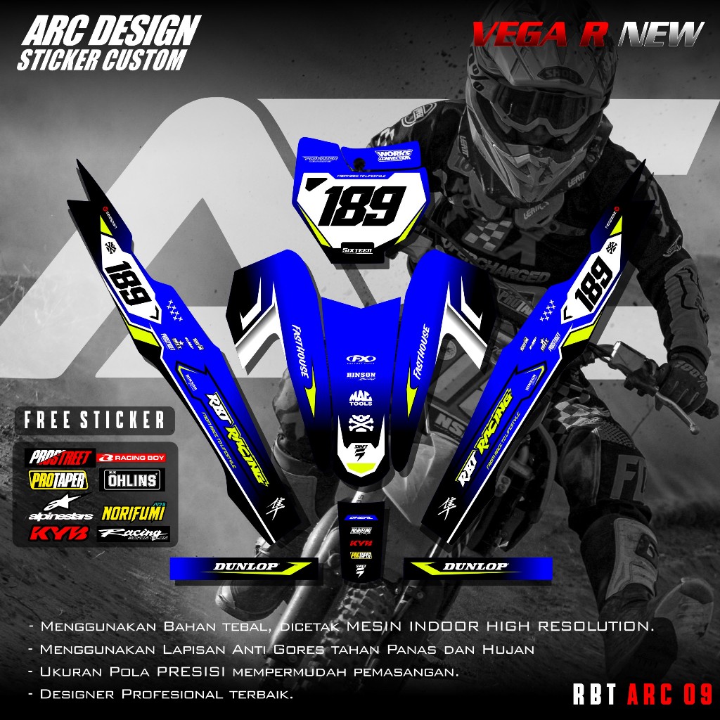 (PROMO COD) TERBARU Decal Sticker RBT/GTX VEGA R NEW - Stiker Striping Variasi Modifikasi Motor RBT 