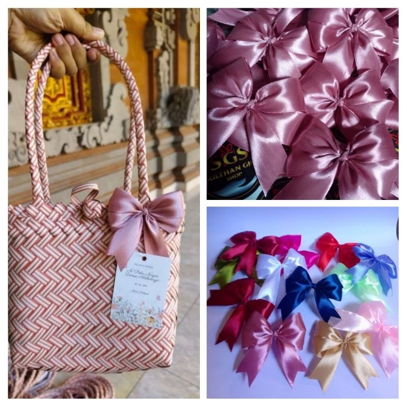 

[10 Pcs] Pita Satin Jadi Pita souvenir / pita kupu kupu/pita jadi / pita hias