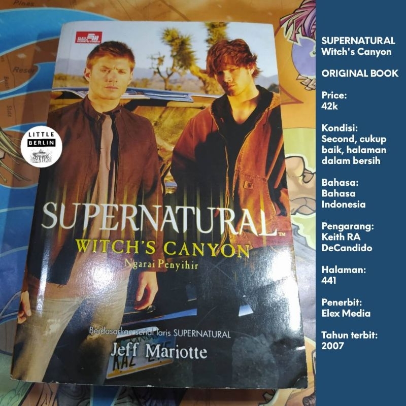 ORIGINAL Novel SUPERNATURAL Witch's Canyon Preloved Bahasa Indonesia Atria Books Novel Serial Film