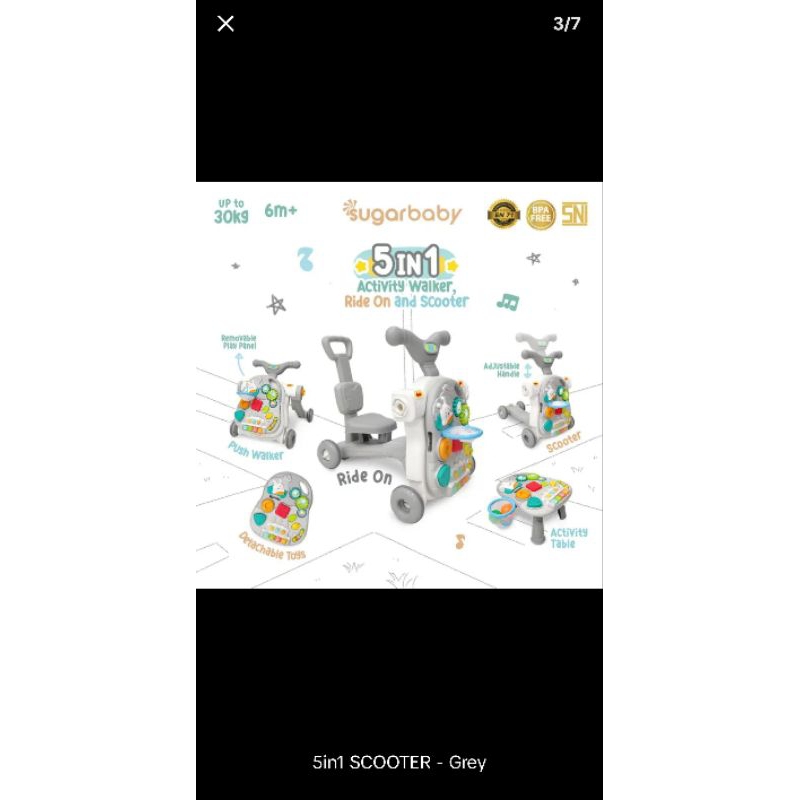 preloved push walker sugar baby 5 in 1