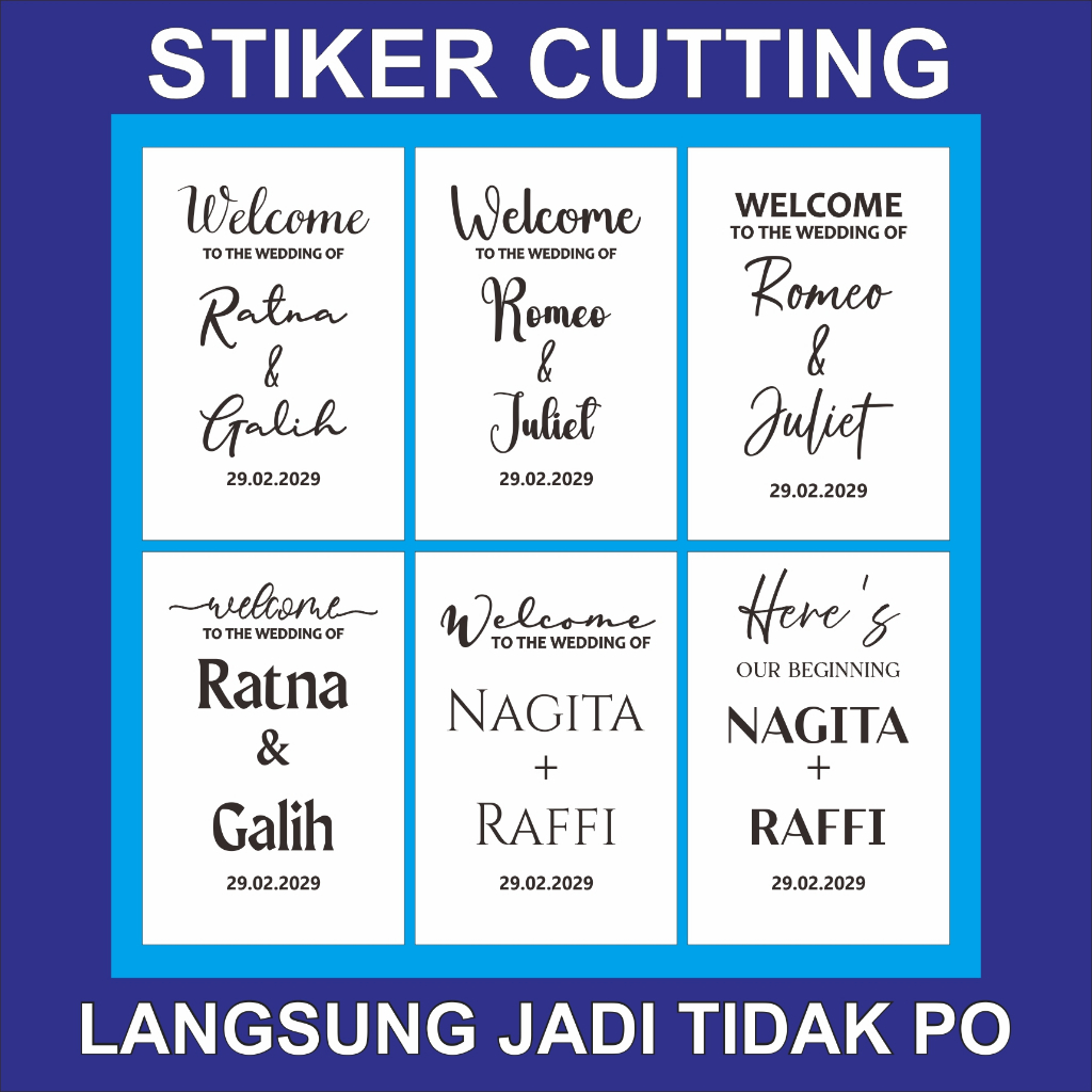STICKER WEDDING CUSTOM CUTTING