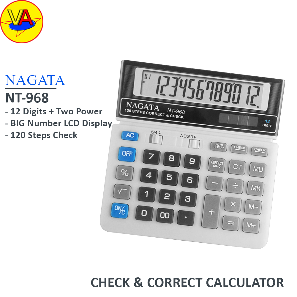 

Kalkulator NAGATA NT-968 Desktop Calculator Check and Correct Kalkulator Dagang Kalkulator Meja 12 Digits Dual Power