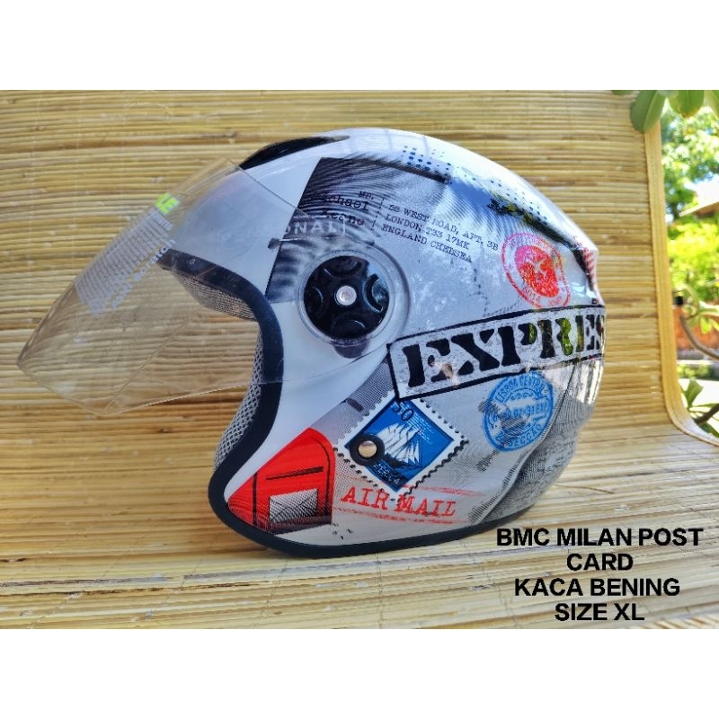 Helm Bmc putih Motif milan post card  XL