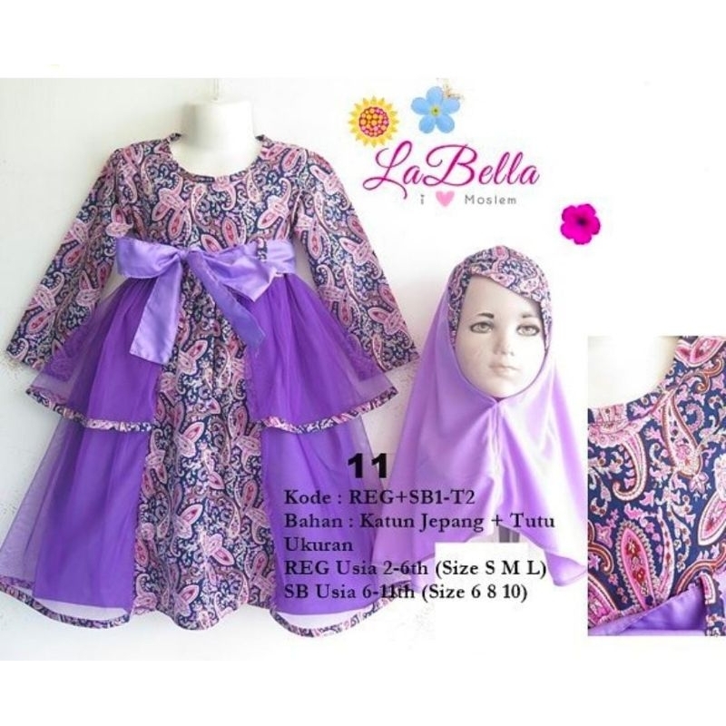 baju gamis anak perempuan merk labella