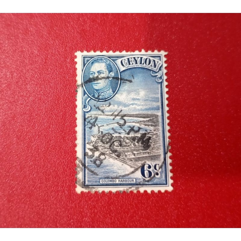 

PRANGKO CEYLON KING GEORGE VI NOMINAL 6 CENT