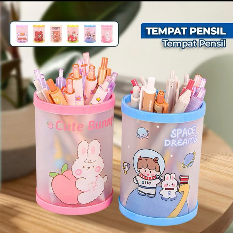 

Tempat Pensil Karakter Meja Lucu / Tempat Kotak Pensil Bulat Karakter Kartun Serbaguna