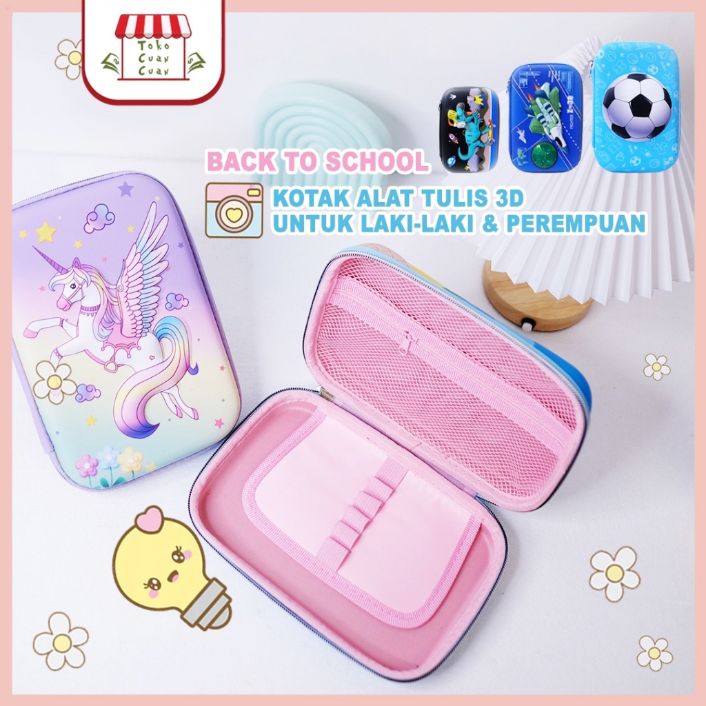 

TCC PREMIUM 3D JUMBO Pensil Case Hardcase Pouch Serbaguna Tempat Pensil Gambar Timbul Bahan Premium Bag Multifungsi