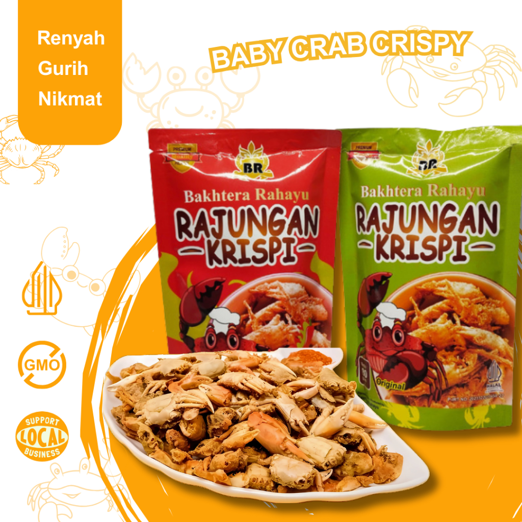 

baby crab crispy Keripik Rajungan Bayi Kepiting Kecil Muda Enak Dan Renyah Bakhtera Rahayu 80gr