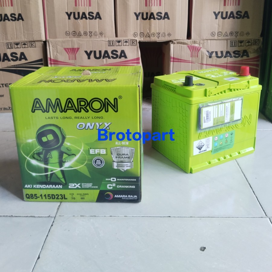 Aki Mobil AMARON Q85 115D23L ONYX ISTOP IDLE STOP Aki kering 70Ah