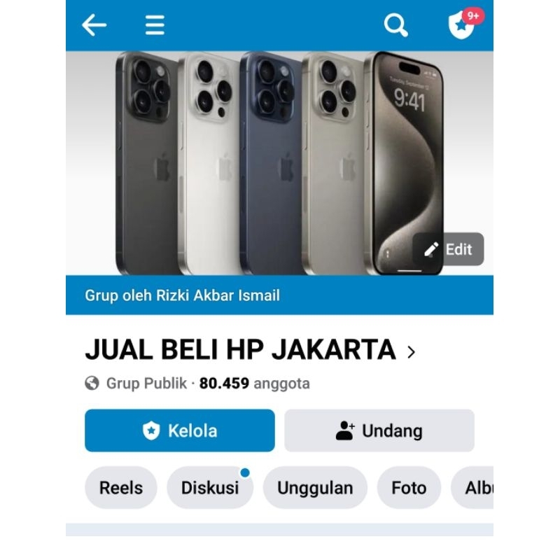 grup Facebook jual beli hp jakarta 80.000 anggotau