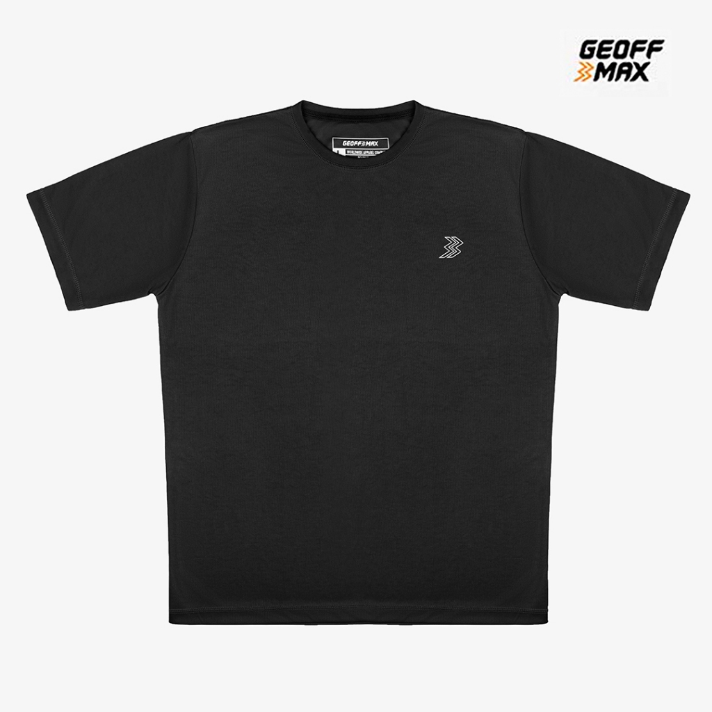 Geoff Max - Interval Dryfit Black | Baju Olahraga Kaos Pria Wanita Tshirt Unisex