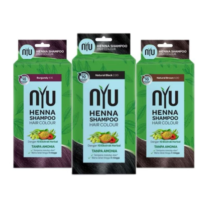 NYU Henna Shampoo Hair Colour - Sampo NYU Pewarna Rambut