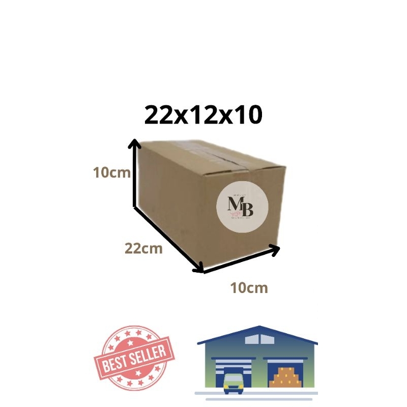 

box packing ukuran 22x12x10