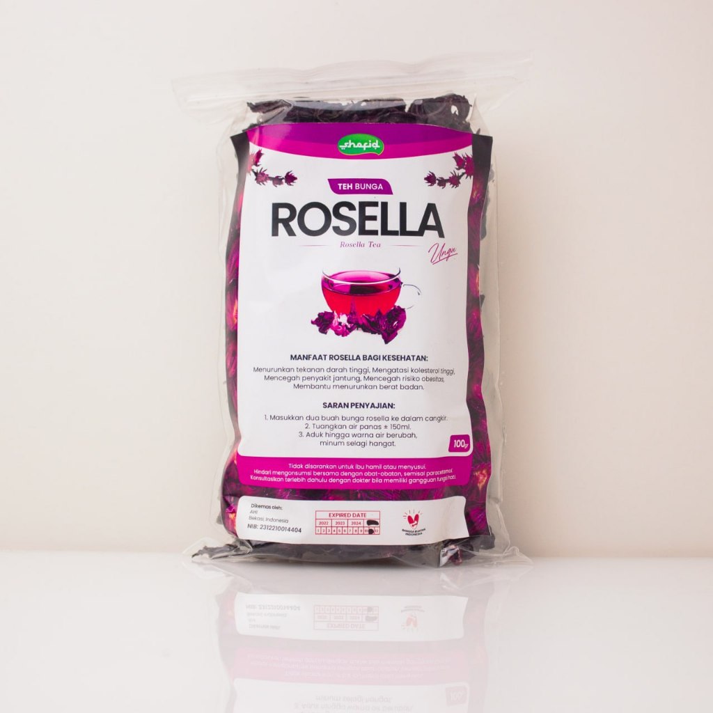 

Teh Bunga Rosella Ungu Isi 100 gram Shafid Grade A / Teh Bunga Rosella Ungu Kering BJ Berkah Jaya
