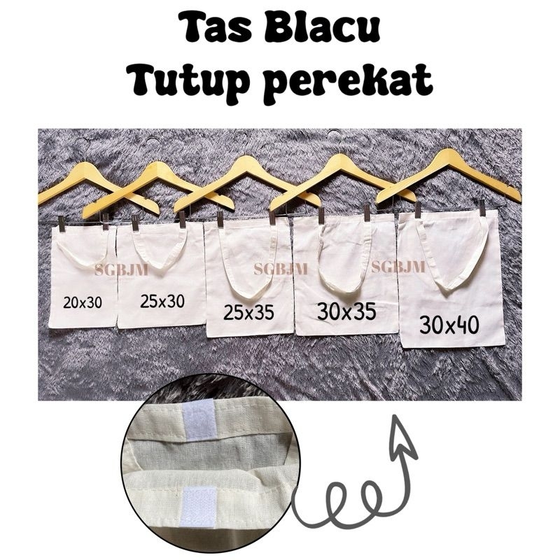 AHYACO 087 Tote Bag Polos Kain Blacu Untuk Ecoprint/DIY/Melukis