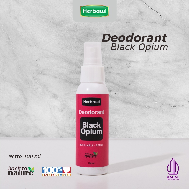 Herbawi Deodorant Spray BLACK OPIUM / Natural Deodorant Original PURE ESSENTIAL OIL / Deodorant Ampu