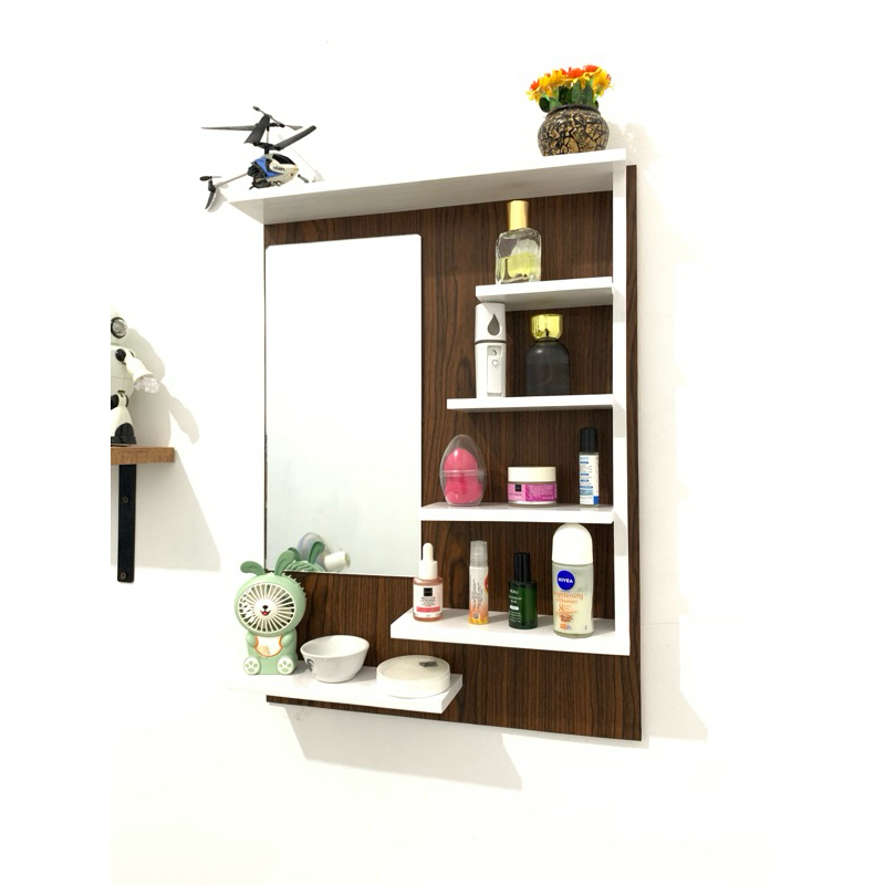 kaca rias/rak rias gantung/rak dinding kosmetik/rak scincare