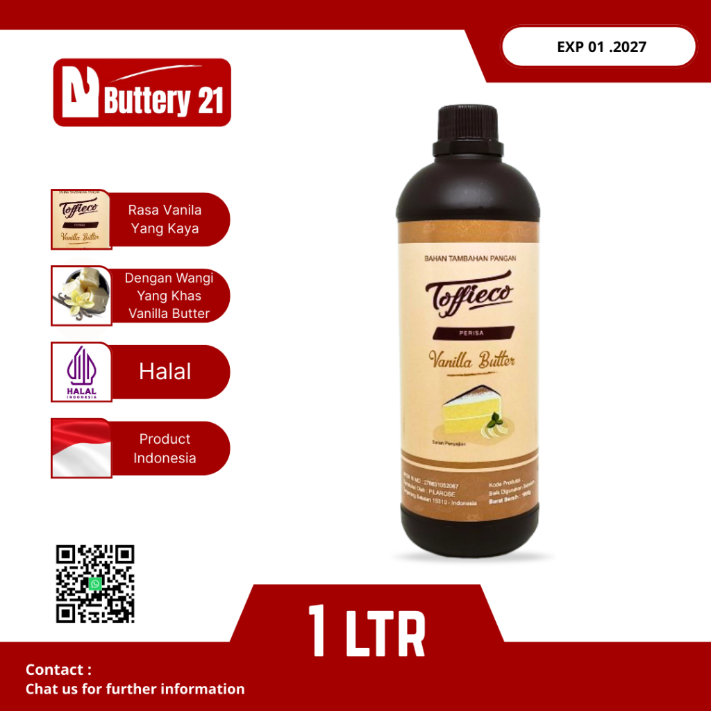 

TOFFIECO PERISA VANILLA BUTTER 1 KG/TOFFIECO PASTA VANILLA BUTTER1 KG/BAHAN KUE VANILLA BUTTER 1 KG