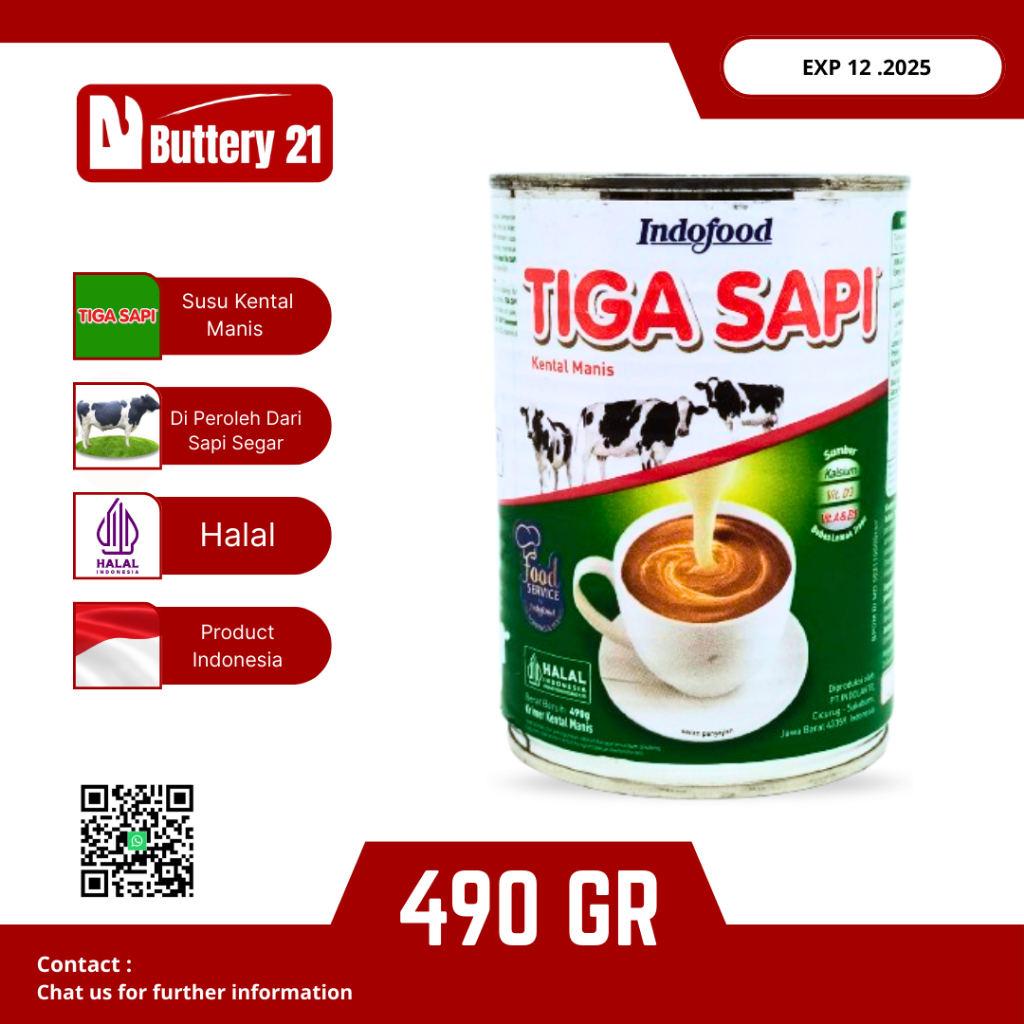 

INDOFOOD TIGA SAPI KENTAL MANIS 490 GR/SUSU KENTAL MANIS KALENG/SUSU KALENG/SUSU TIGA SAPI