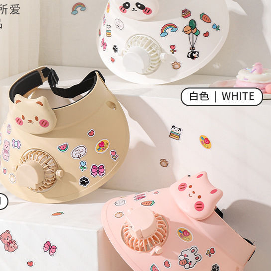 Topi Matahari dengan Kipas Angin, Kipas Angin Isi Ulang, Topi Matahari dengan Tiga Kecepatan Angin