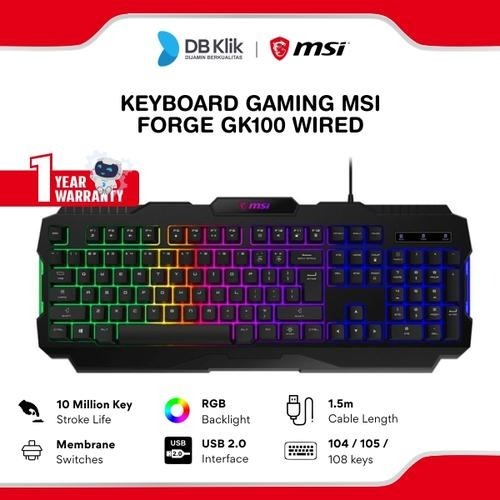 MSI Keyboard Gaming Forge GK100 Wired Membrane Switches - MSI Forge GK 100
