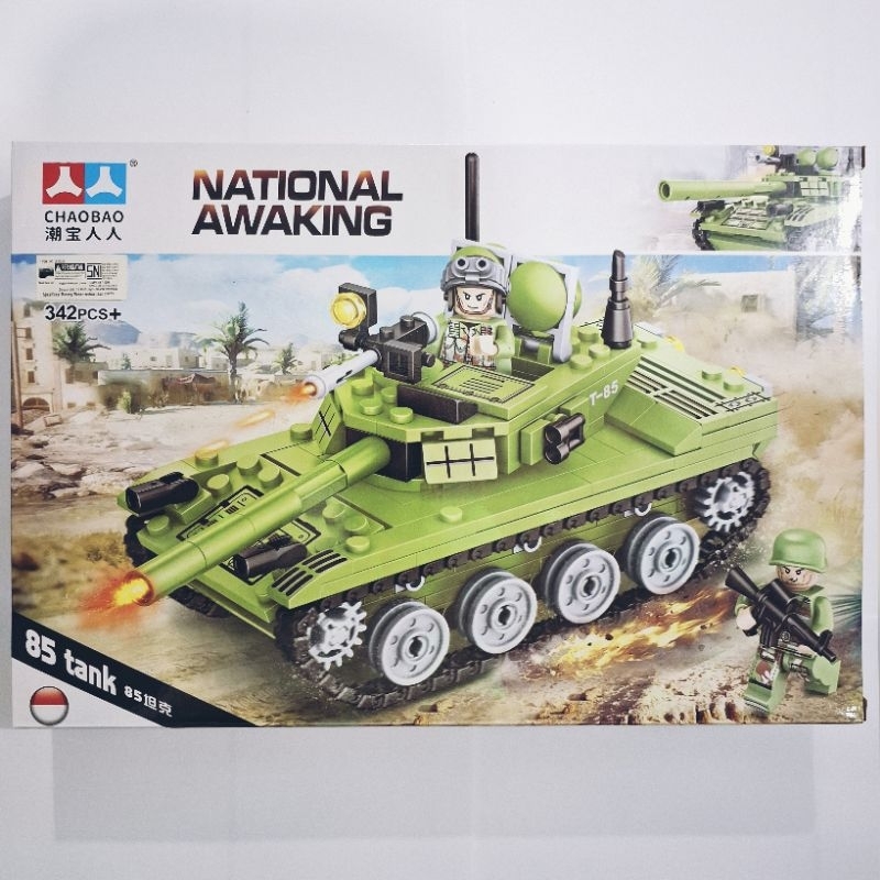 Mainan building blocks national awaking 85 tank kendaraan tentara army chaobao 7580
