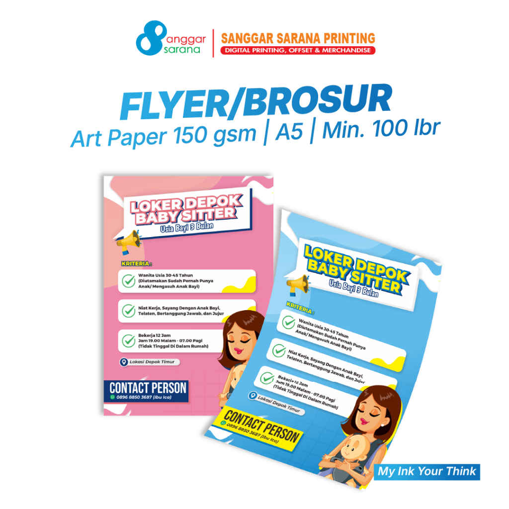 

Brosur/Flyer Custom Bahan Art Paper 150 gsm 1 sisi | 2 sisi ukuran A5 MIN 100 lembar