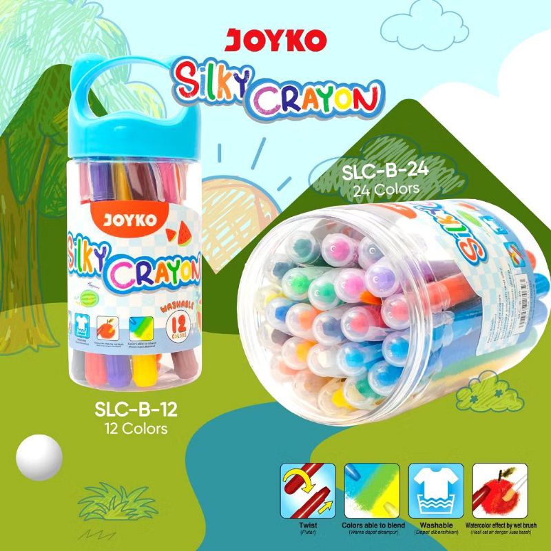 

SILKY CRAYON JOYkO SLC-B- 24 warna dan 12 Crayon Putar Terbaru viral