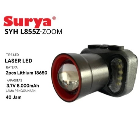 Senter Kepala Zoom SYH L855Z SURYA Cahaya Putih 85W Tahan Air