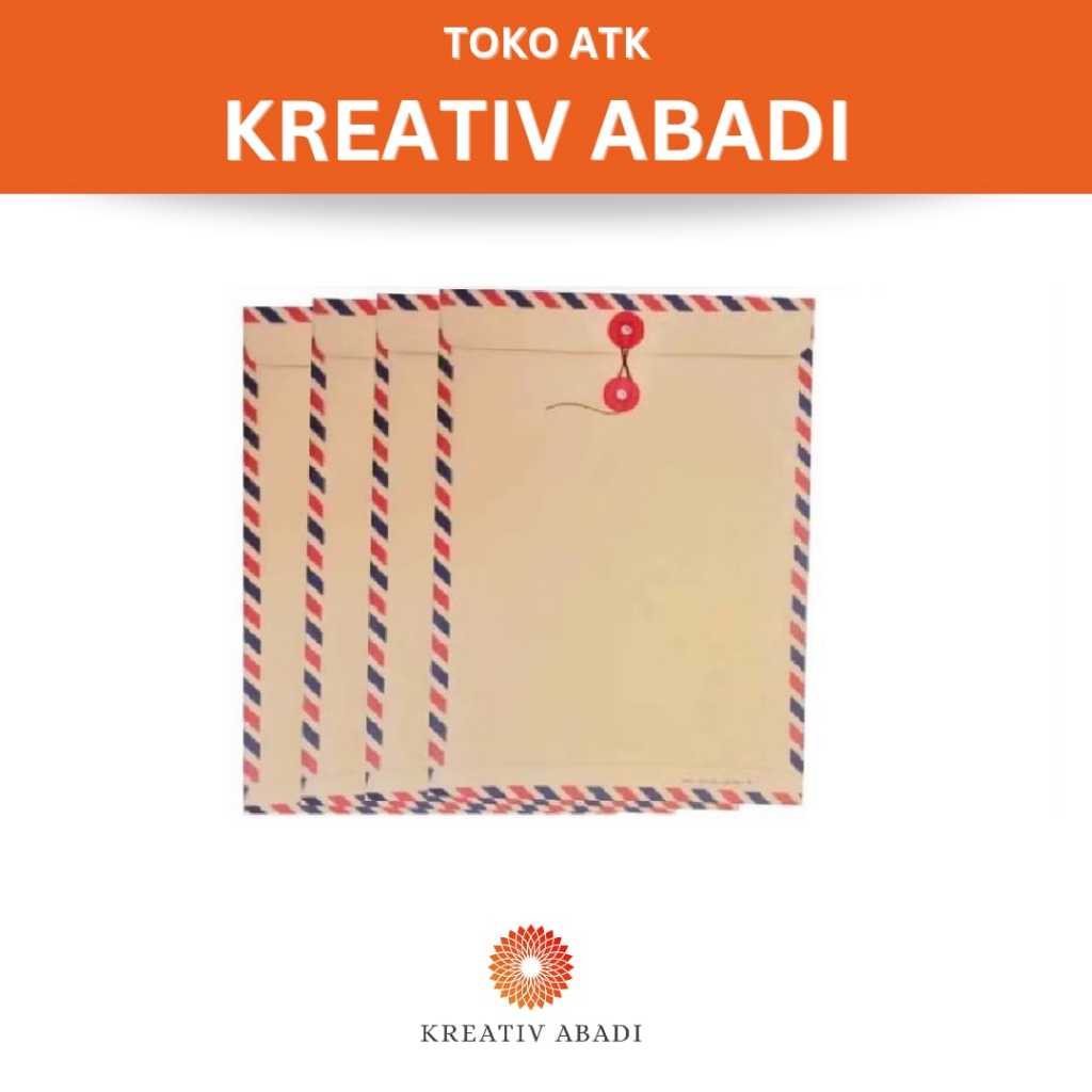 

Amplop warna coklat air mail garis glanako satuan