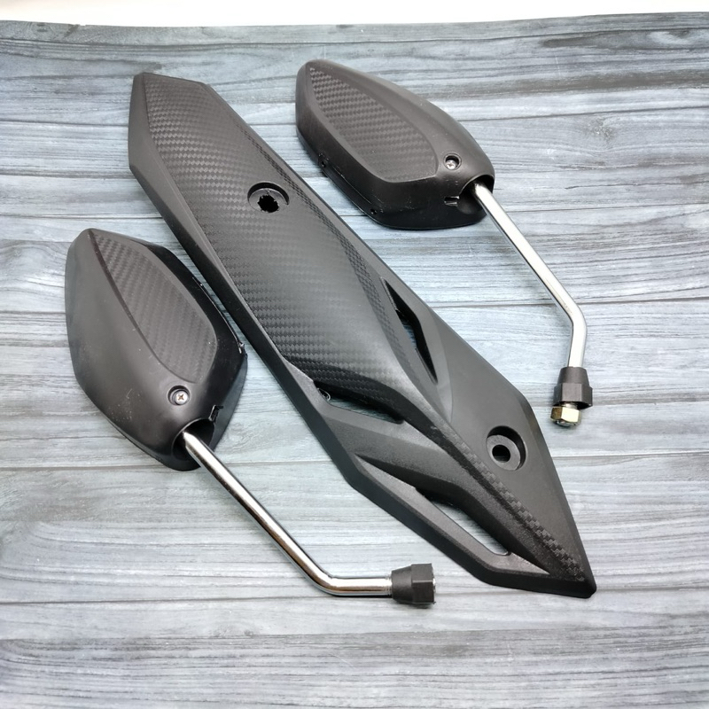 Tutup tameng knalpot beat fi street beat deluxe+spion beat tangkai chkrome ori panjang beat 2020-202