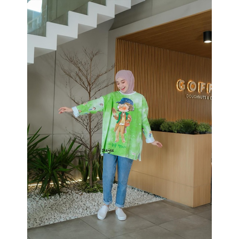 Greeny atasan suju kaos lengan panjang premium/Greeny atasan Suju premium