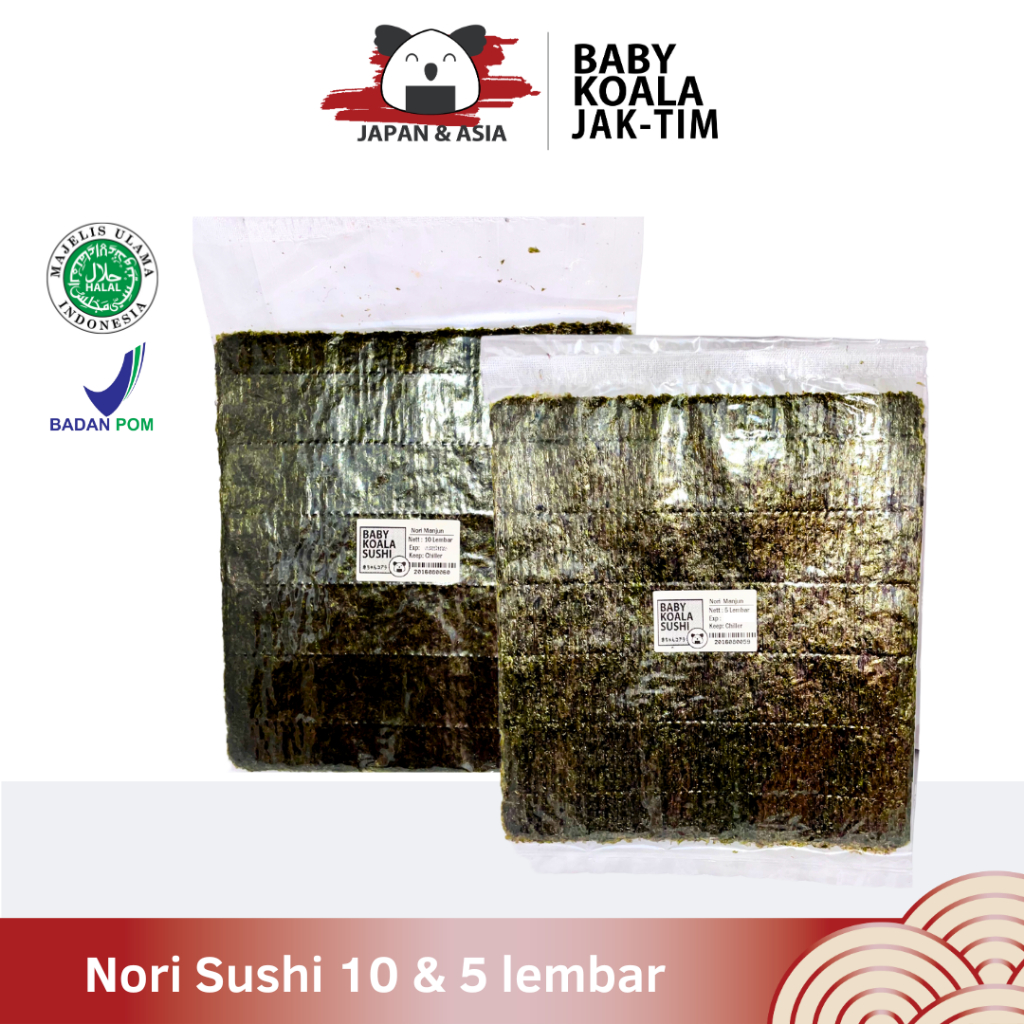 

MANJUN Nori Sushi 5 & 10 Lembar Halal │ Yakinori Import Kimbab/ Gimbab │ Lembar Rumput Laut - Jaktim